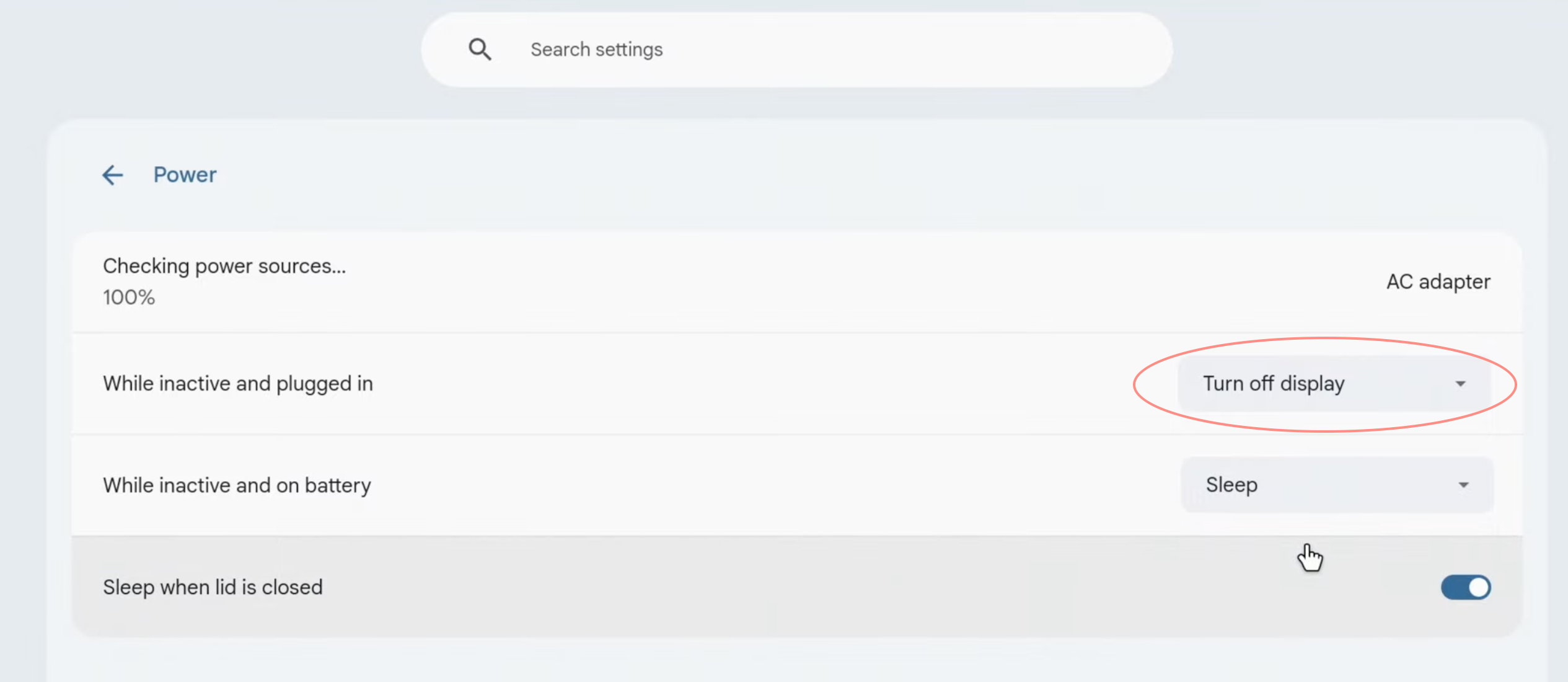 Sleep Setting Chromesbook